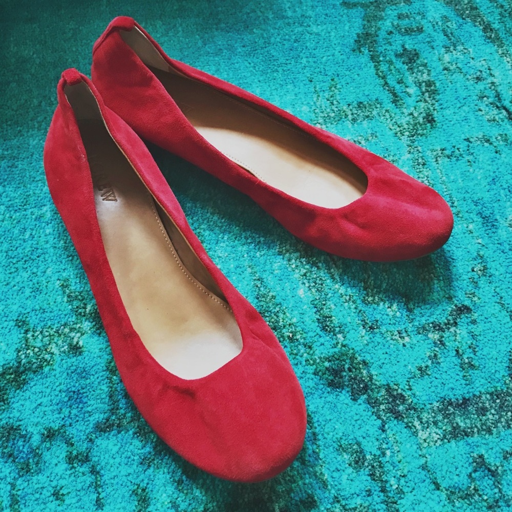 Red Suede Flats