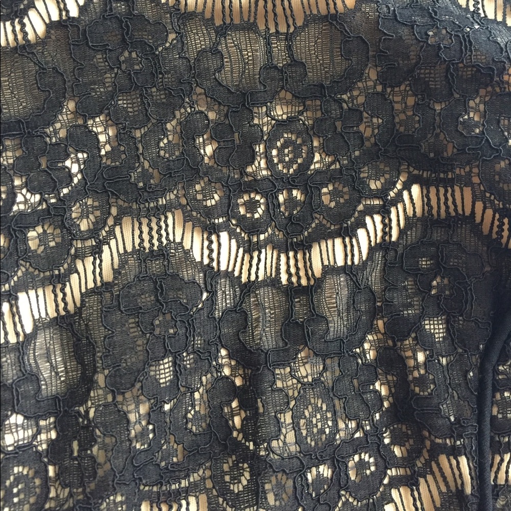 Lacy Black and Nude Dress - Picture 3 of 7