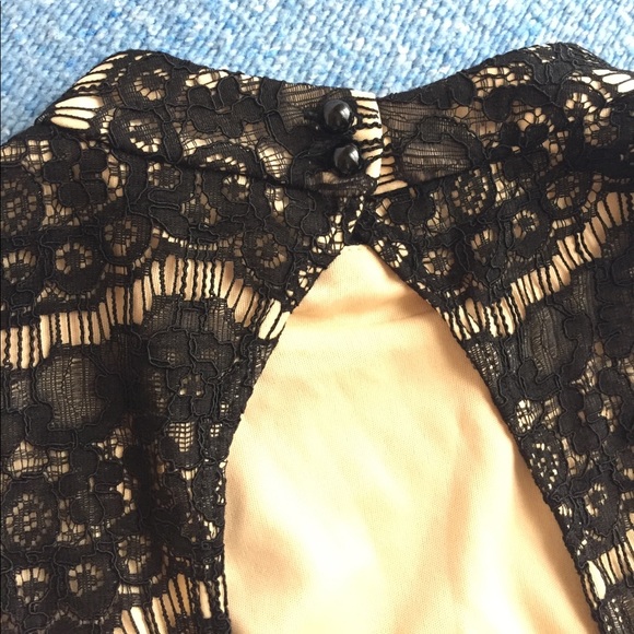 Lacy Black and Nude Dress - Picture 6 of 7