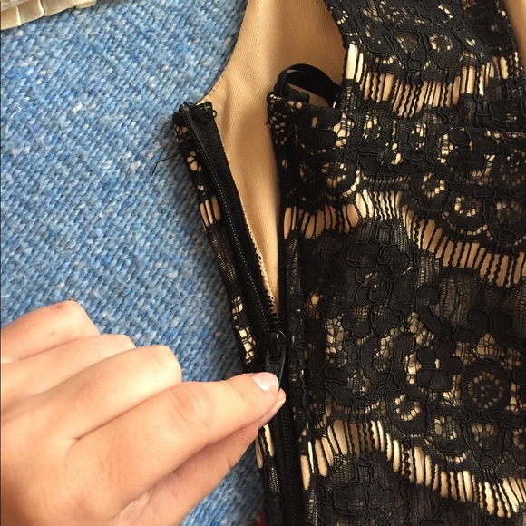 Lacy Black and Nude Dress - Picture 7 of 7
