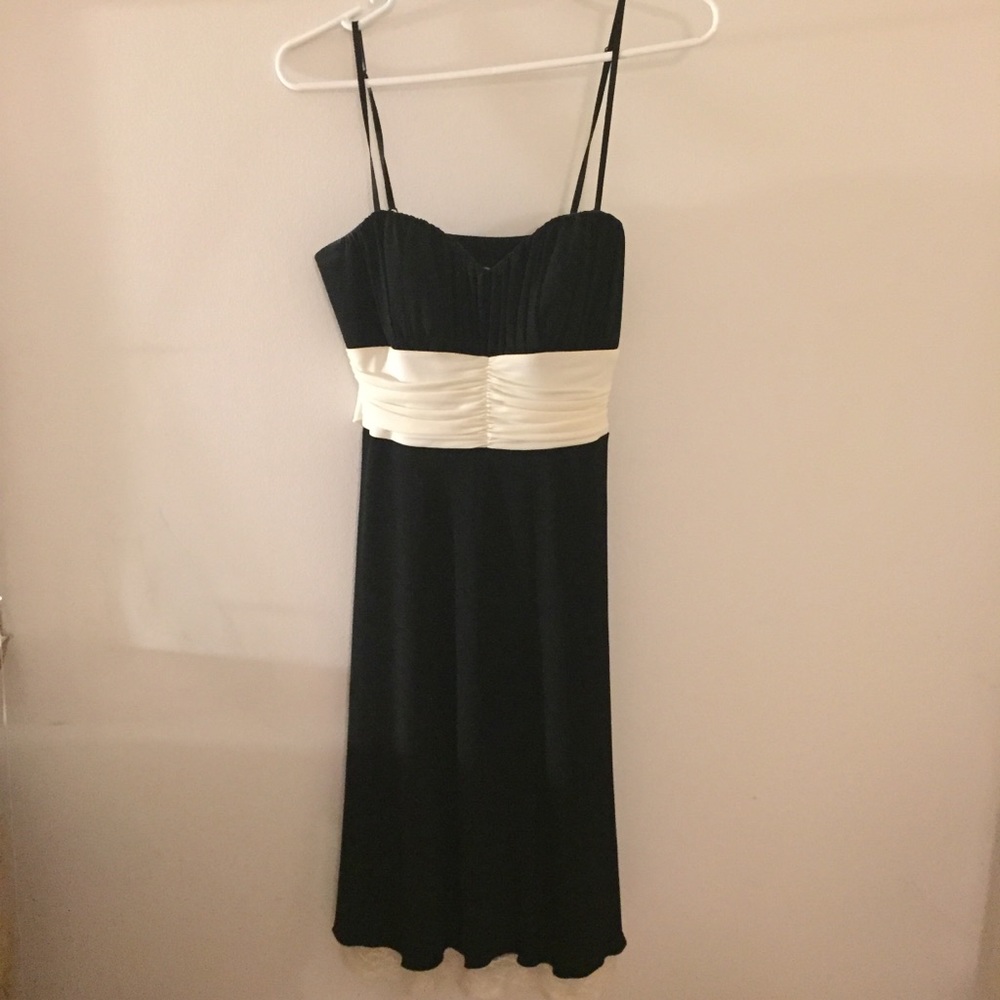 Black and white spaghetti strap dress