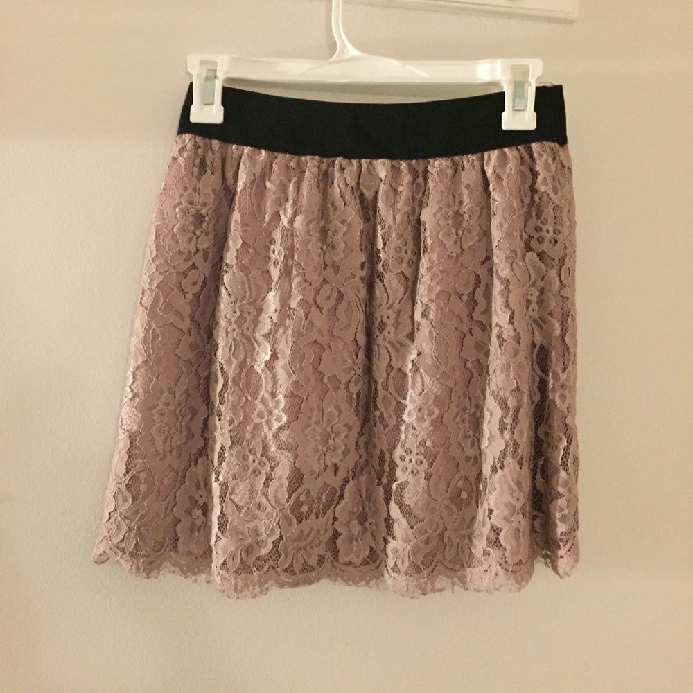 Pink lace skirt