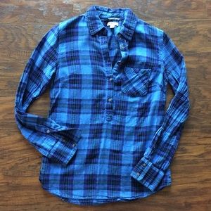 Blue Plaid Flannel Shirt
