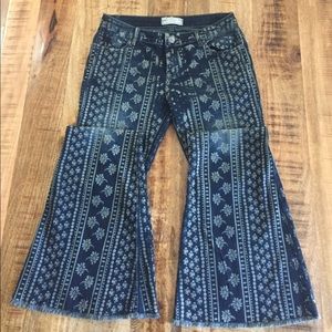 Printed, flare jeans,