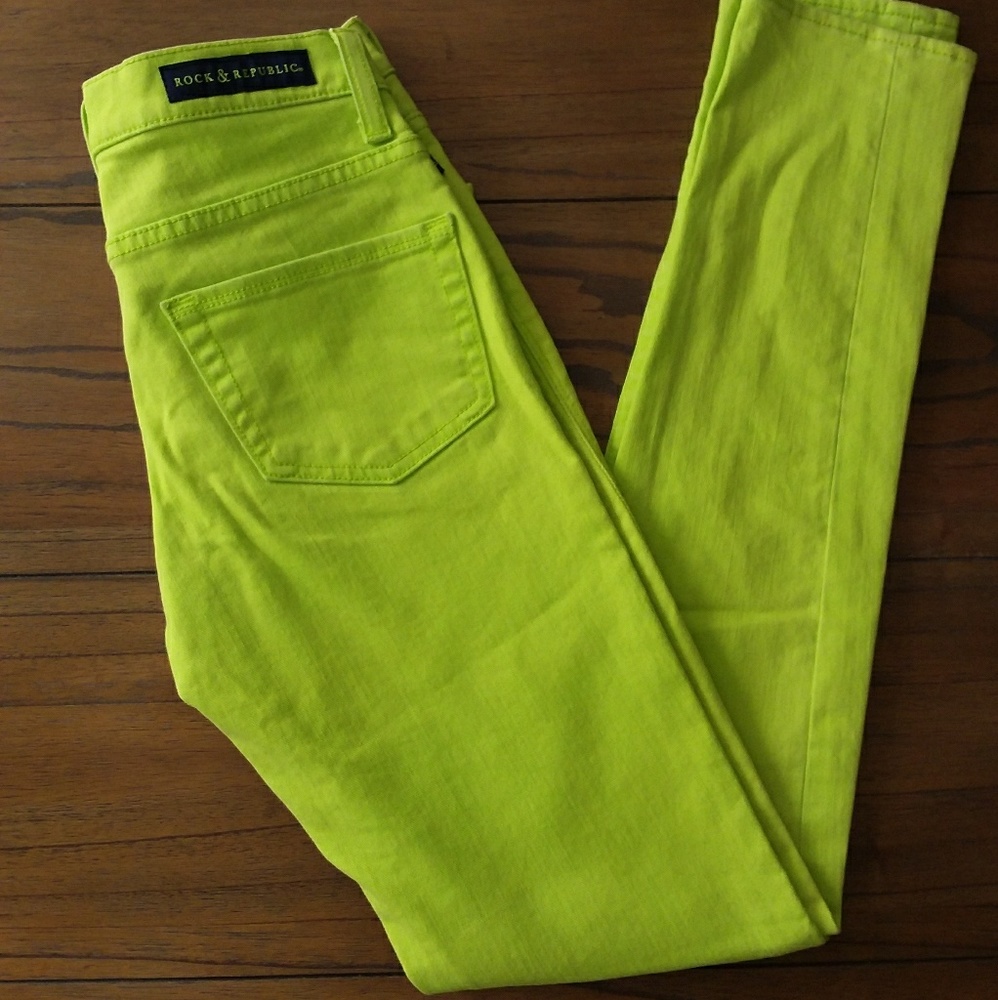 Rock & Republic lime green skinny jean