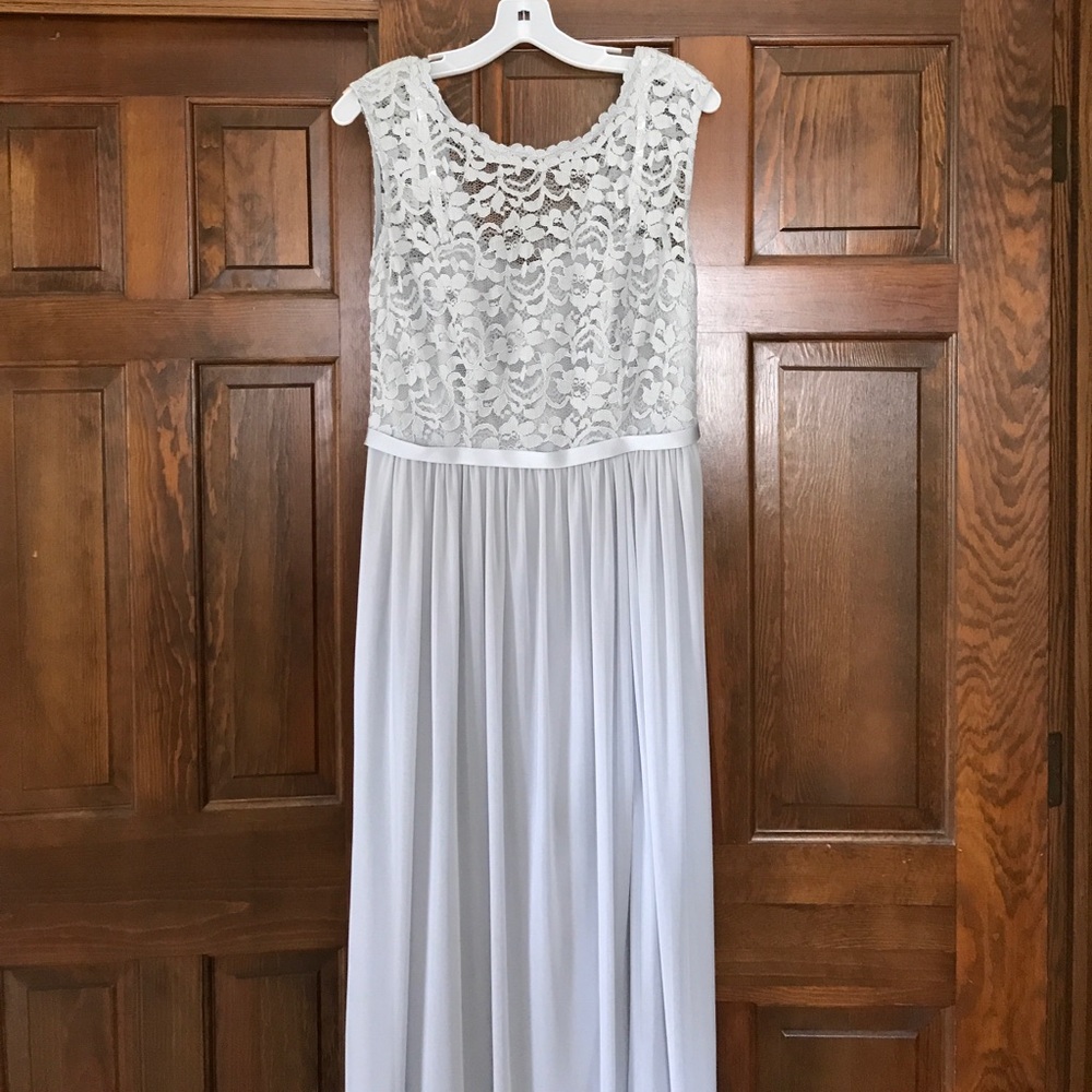 David’s Bridal Bridesmaid Dress Mystic Grey Sz 10