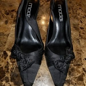 Black Slingback pumps