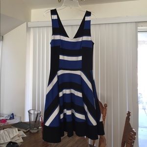 Blue, white, black causal cute dress