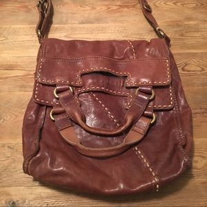 Lucky Brand distressed leather Messenger Bag