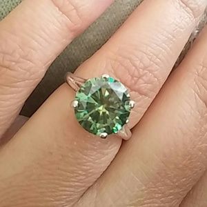 PRICE DROP~ round Moissanite ring sterling silver