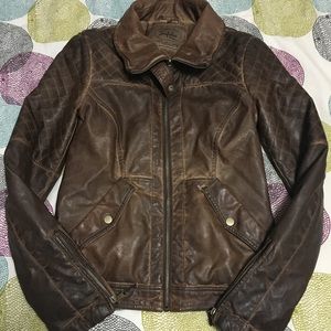 Brown leather jacket