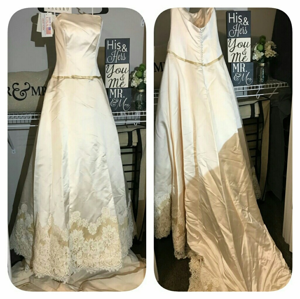 Lazaro cream white dress