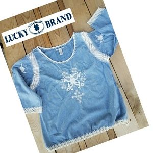 Lucky Brand embroidered top