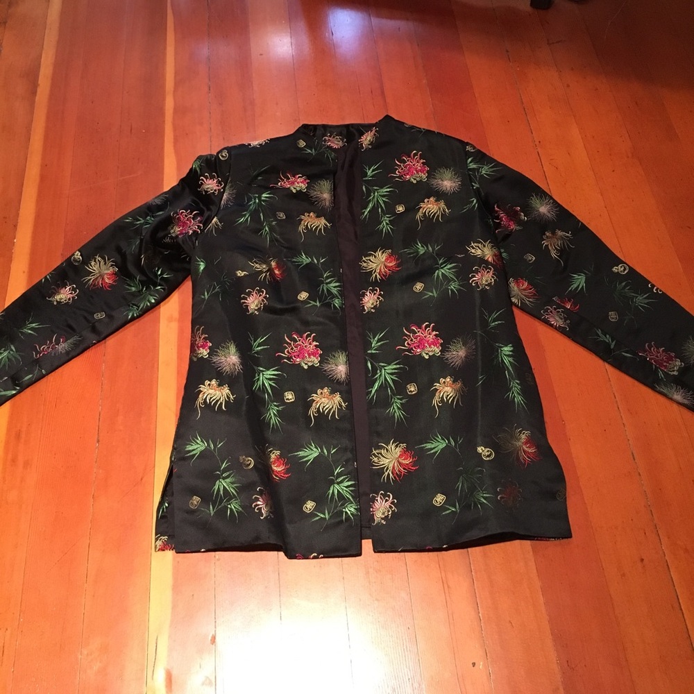Asian inspired Mandarin Collar Jacket in Brocade