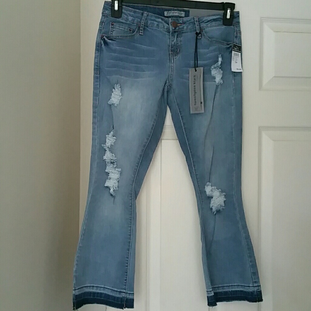 Women's  distressed jeans.