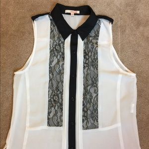 Black and white Hollywould tank blouse