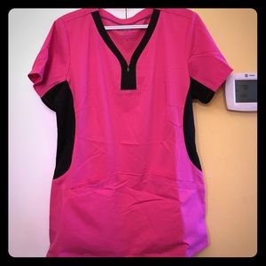 Bright Pink Scrub Top