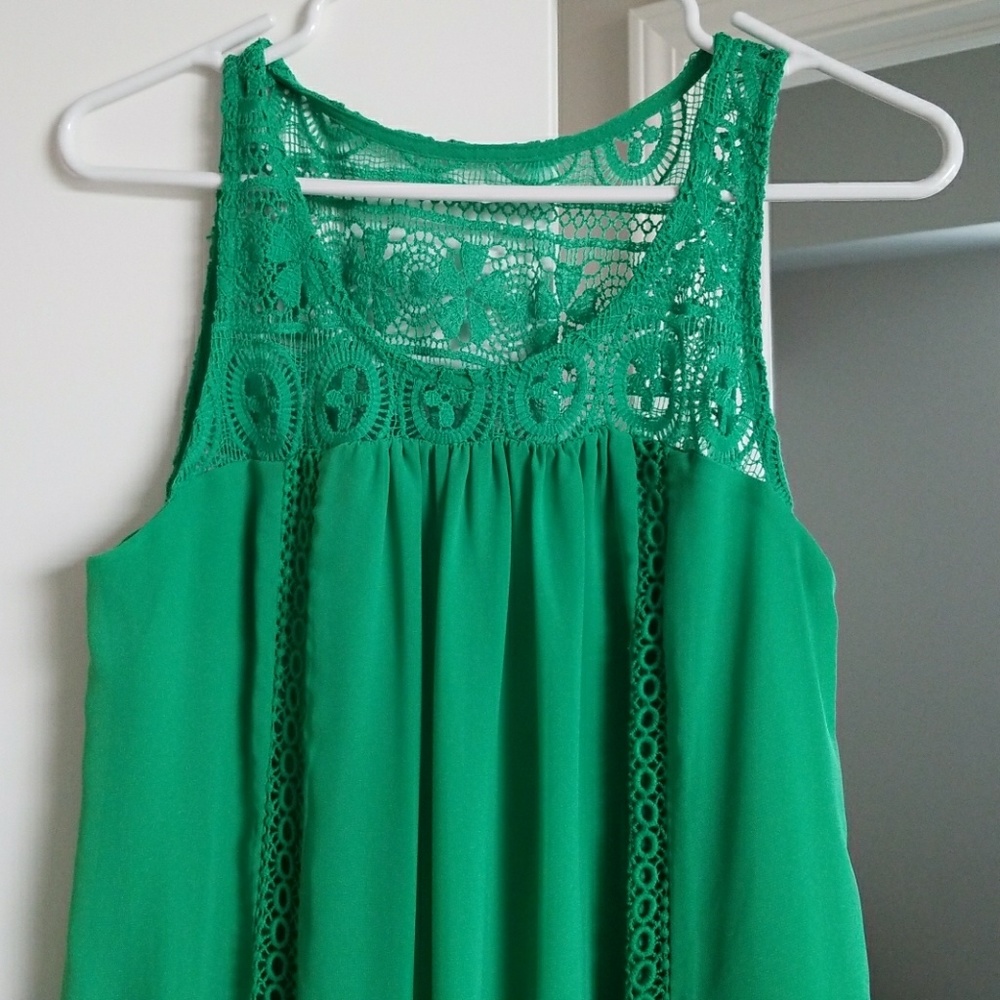 Green long flowy top