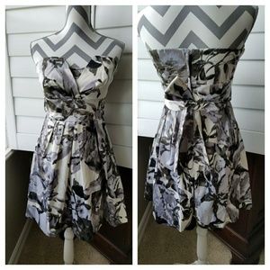 Strapless Floral Mini Dress