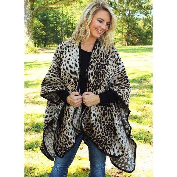 Jackets & Blazers - Leopard Print Cape