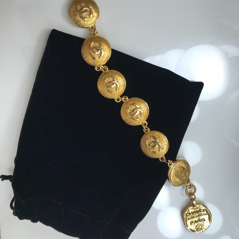 AUTHENTIC REAL CHANEL GOLD BRACELET VINTAGE