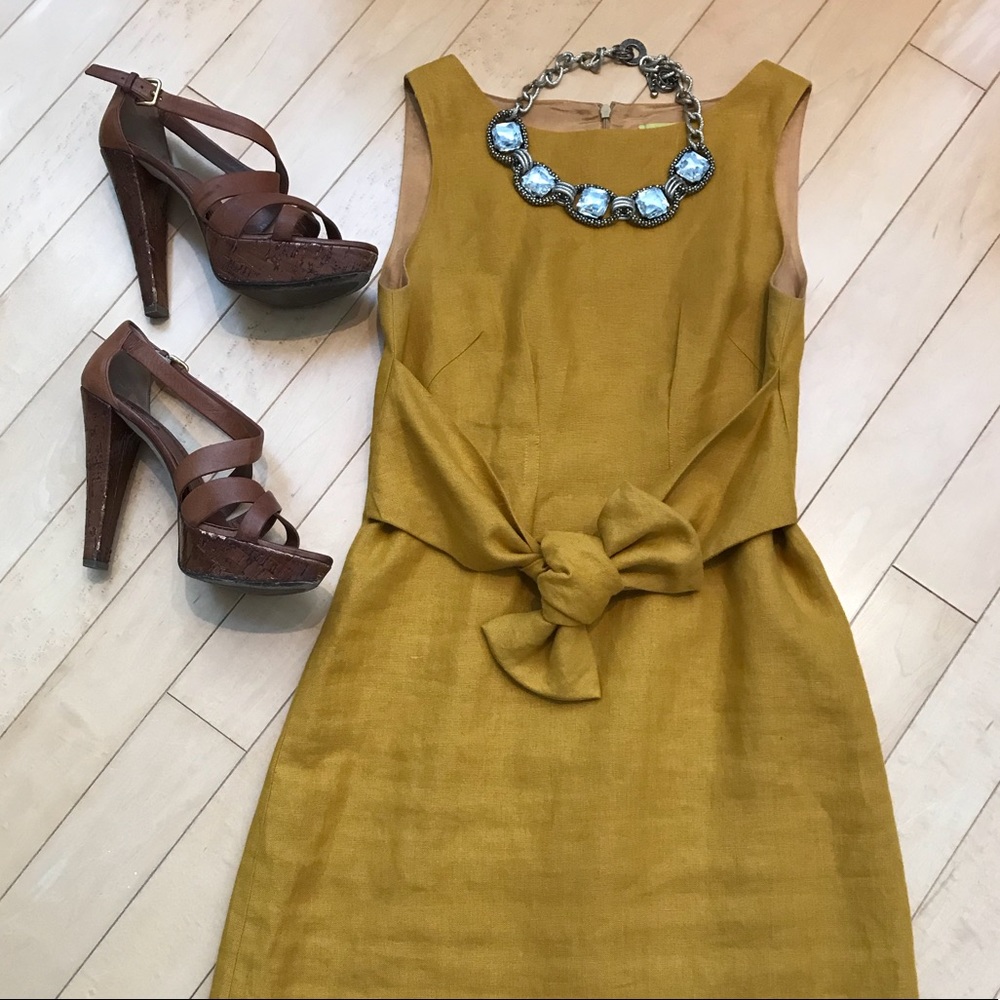 Jack Rogers Linen dress in mustard Size 2