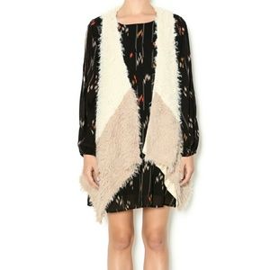 Boho Faux Fur vest, sz M