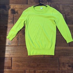 Green J Crew 3/4 sleeve sweater