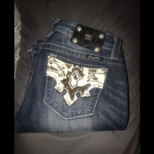 Miss Me Cowhide Boot Cut Jeans