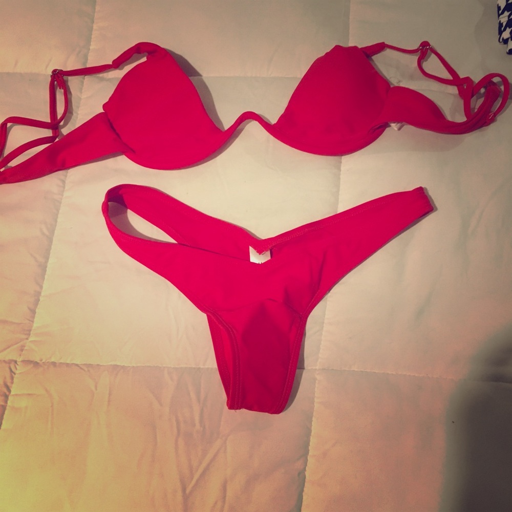 Red bikini never worn