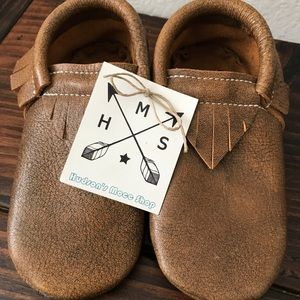 New leather toddler kids moccasins