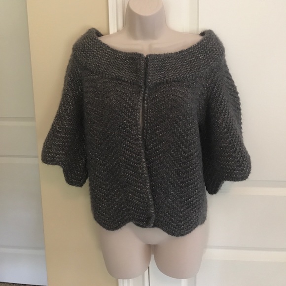beautiful cape poncho grey gold sweater xs - Picture 5 of 8