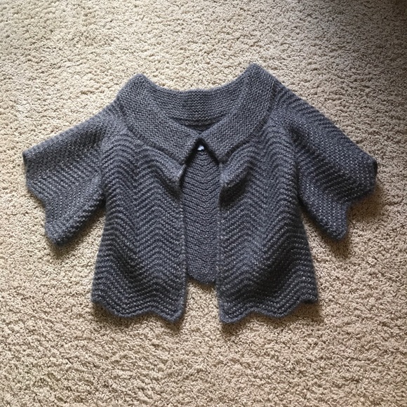 beautiful cape poncho grey gold sweater xs - Picture 3 of 8