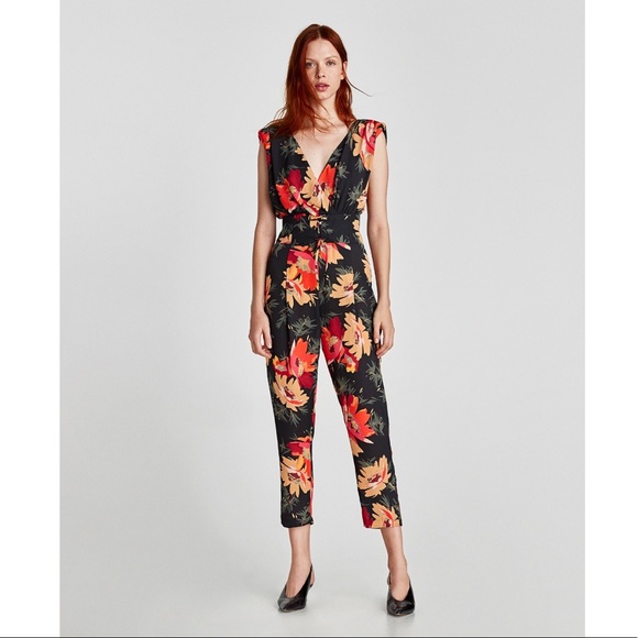Zara Other - Zara Floral Print Jumpsuit