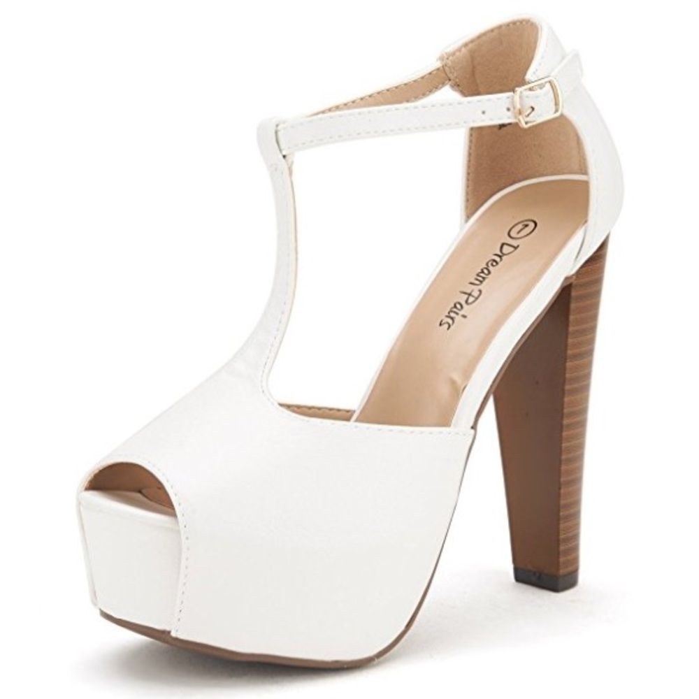 Dream Pairs Peep Toe High Heels.