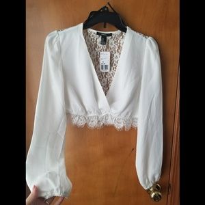 Lace blouse crop top