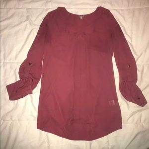 Burgundy sheer Blouse