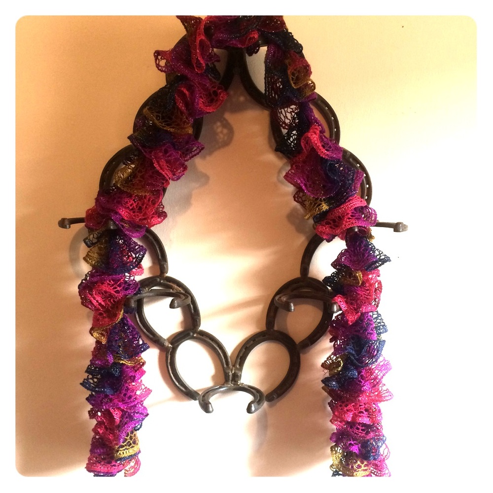 Curly Q Soft Crocheted Scarf 60"