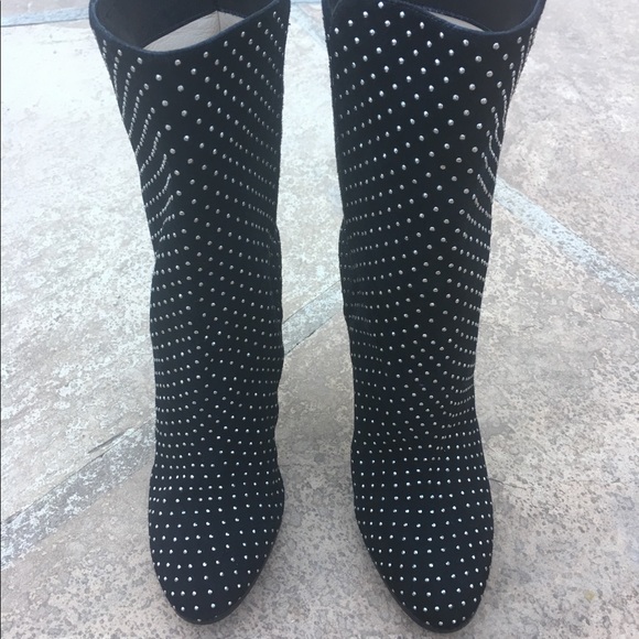 Jimmy Choo "Tari" Black Suede Mid Calf Boot - Picture 5 of 9