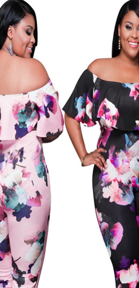 Floral One Piece Black XXL