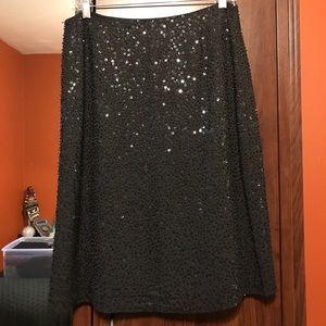 Brooks Brothers Black Sequin knee length skirt