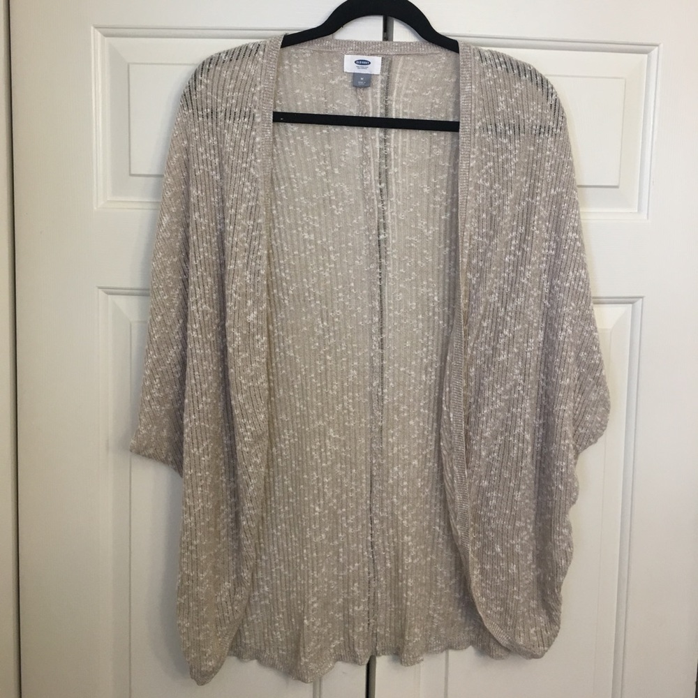 Drop shoulder gauzy cardigan