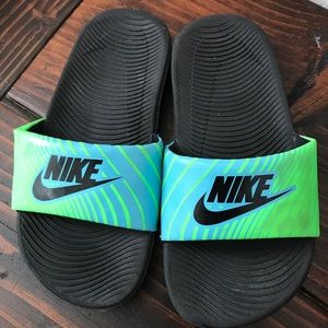 Very good used condition Nike kids slip on sandals