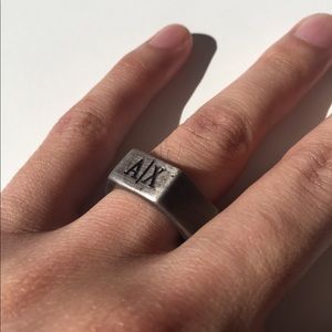 Brushed Metal Hexagon AX Ring