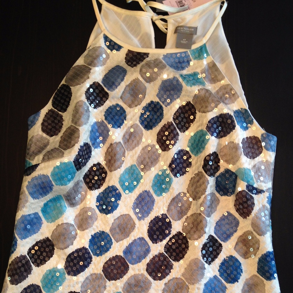 NWT - Ann Taylor Sequined Halter Top - 6P