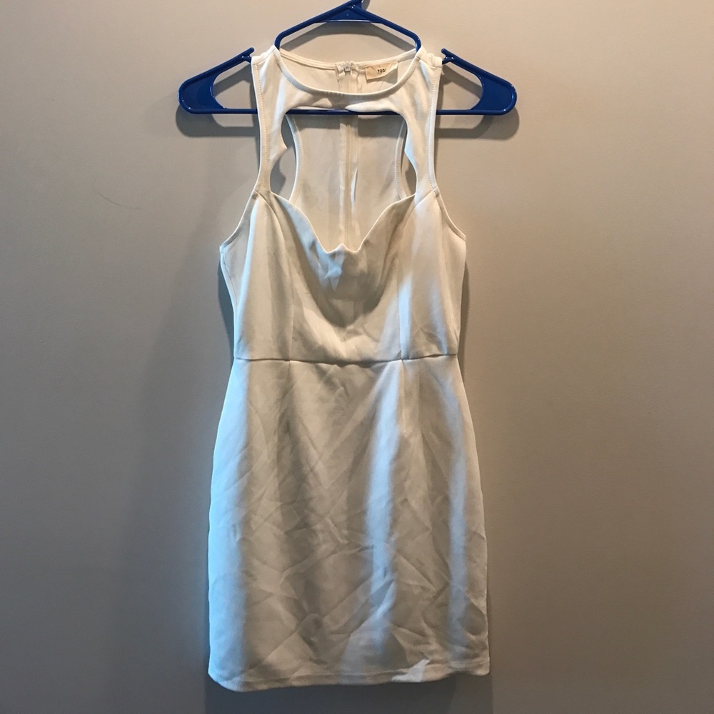 white mini formal dress