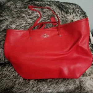 Orange authentic coach purse