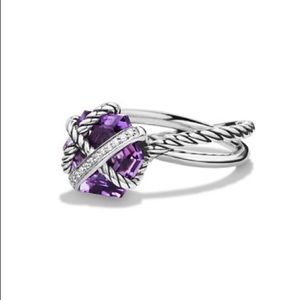 David Yurman Cable Wrap Ring Amethyst & Diamonds