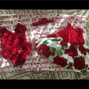 Holiday Bundle: Janie & Jack dress, onesie,blanket