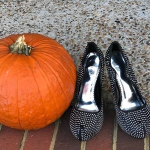 Black jeweled shoes